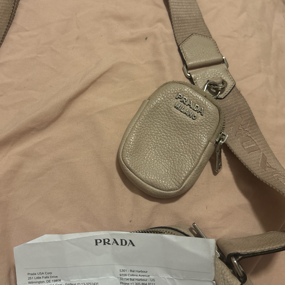 Prada Beige Leather Crossbody Bag